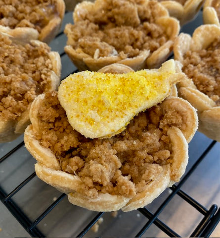 Gingersnap Crumb Pear Pie: 3" Tiny Pies (4 Pies)