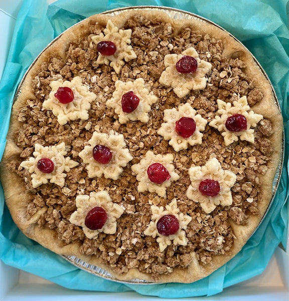 9" Pear Cranberry Pie With Oatmeal Streusel